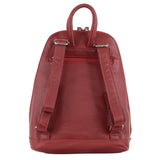 Milleni Ladies Italian Leather Twin Zip Backpack in Red (NL2442)