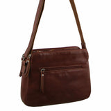 Milleni Ladies Leather Cross Body Bag in Chestnut (NL10768)