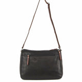 Milleni Nappa Leather Cross Body Bag in Black-Chestnut (NL9426)