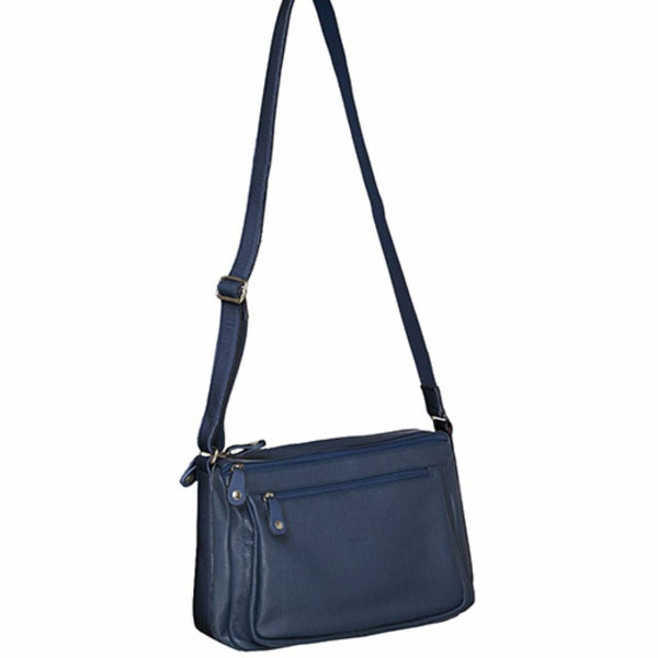 Milleni Nappa Leather Cross Body Bag in Navy (NL9426)