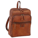 Pierre Cardin Burnished Leather Laptop Backpack in Cognac (PC 3332)