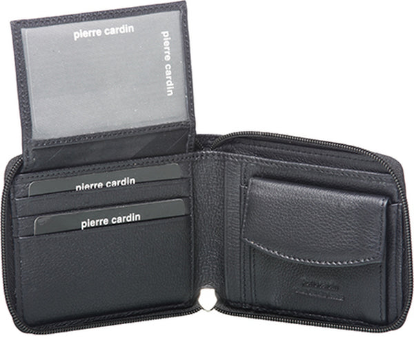 Pierre Cardin Mens Italian Leather Wallet in Black (PC10344)