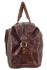 Pierre Cardin Rustic Leather Overnight Bag in Chestnut (PC3134)