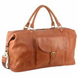 Pierre Cardin Rustic Leather Overnight Bag in Cognac (PC3134)