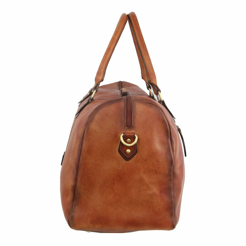 Pierre Cardin Smooth Leather Overnight Bag in Cognac  (PC 3335)
